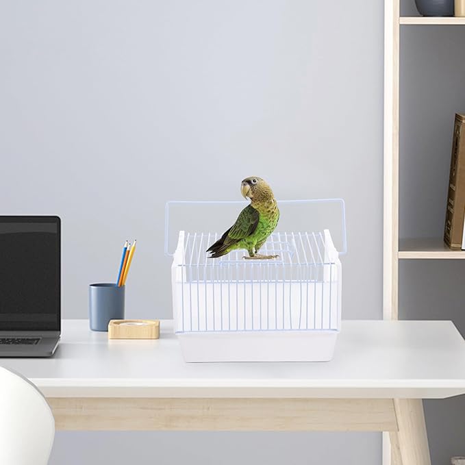 Toyvian Portable Small Bird Carrier Cage with Handle Lightweight Wire Parrot Carrying Cage for Travel Hiking Camping Trips