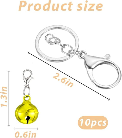 10 Pcs Cat Collar Bell Pet Bells for Cat Dog, Colourful Pet Small Bells with Clasps Pet Collar Accessories for Collars