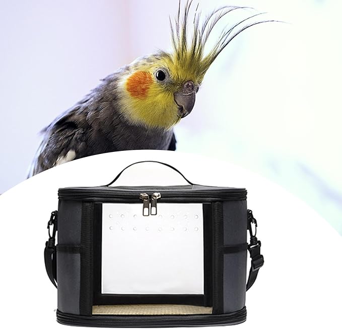 Portable Bird Carrier for Small Pets and Birds, Gray S