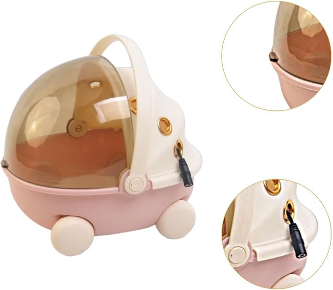 Heated Bird Carrier Bag Winter Warm Bird Nest Sturdy Small Animal Carry Cage for Finch Parrots Hiking Traveling, Pink