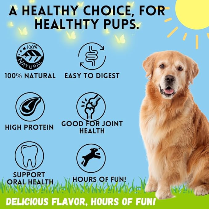 BULLYSTICKS & MORE 6 Inch Beef Cheek Springs for Dogs (20 Count) - Bully Springs Dog Chews - No Hide Bones