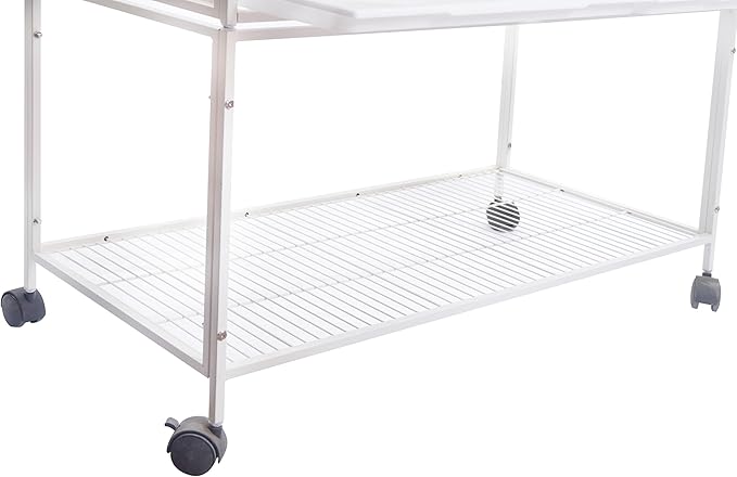 1F/2F/3F Stackable Center Divided Breeder Breeding Bird Flight Double Rolling Cage for Aviaries Canaries Cockatiels Lovebirds Finches Budgies Small Parrots. (White Vein, 2F)