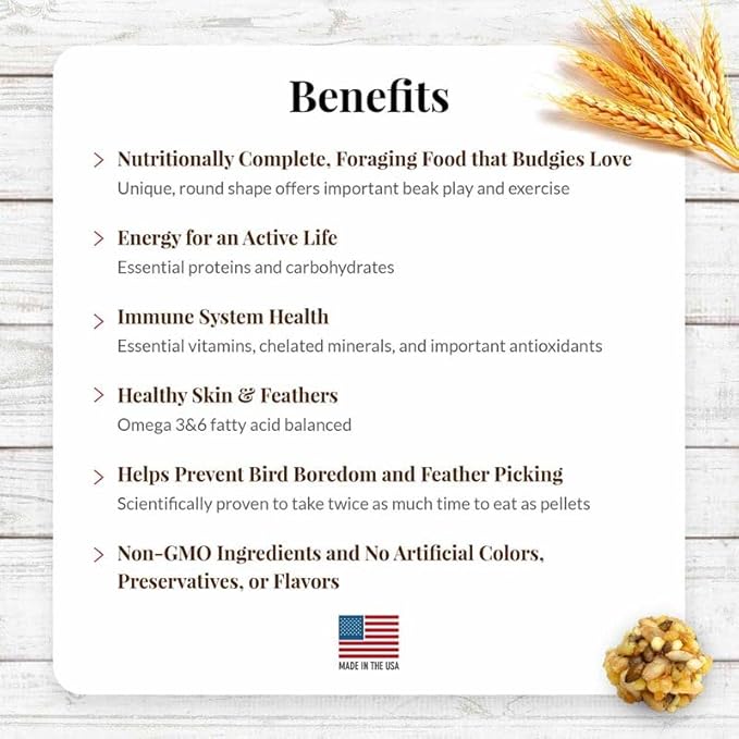 LAFEBER'S Classic Nutri-Berries Pet Bird Food, Made with Non-GMO and Human-Grade Ingredients, for Parakeets (10 oz Pack of 2)