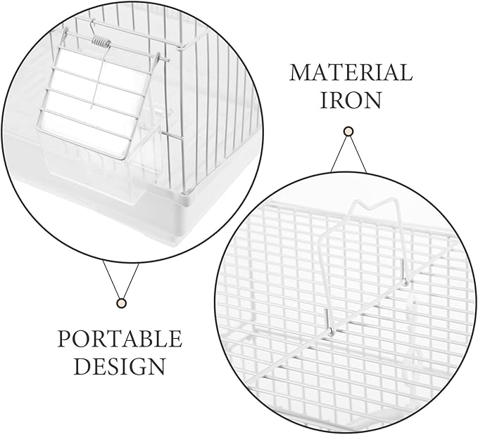 UPKOCH Portable Metal Bird Carrier Cage for Parakeets and Parrots Iron and Construction Lightweight Pet Bird Cage with Spacious Airflow for Comfortable Travel and Home Use