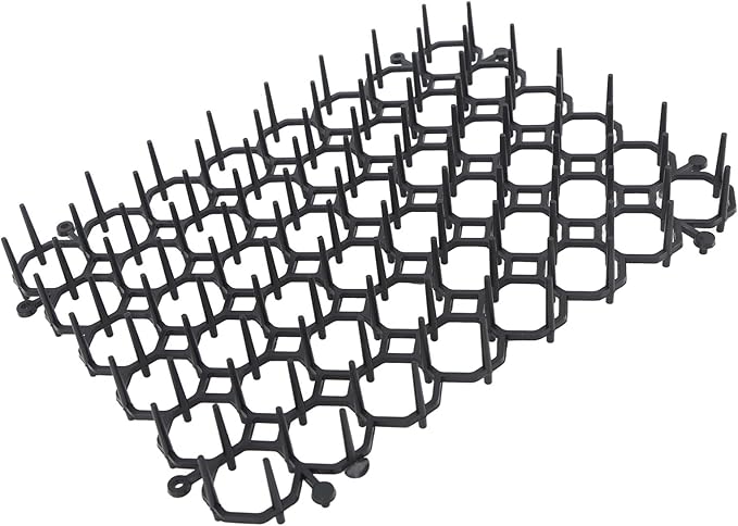 12Pcs Cat Deterrent Mat, Anti Cat Dog Network with Plastic Spikes, Indoor Outdoor Training Mat for Keeping Away Cats Dogs, Protecting Plants Furniture and Cars