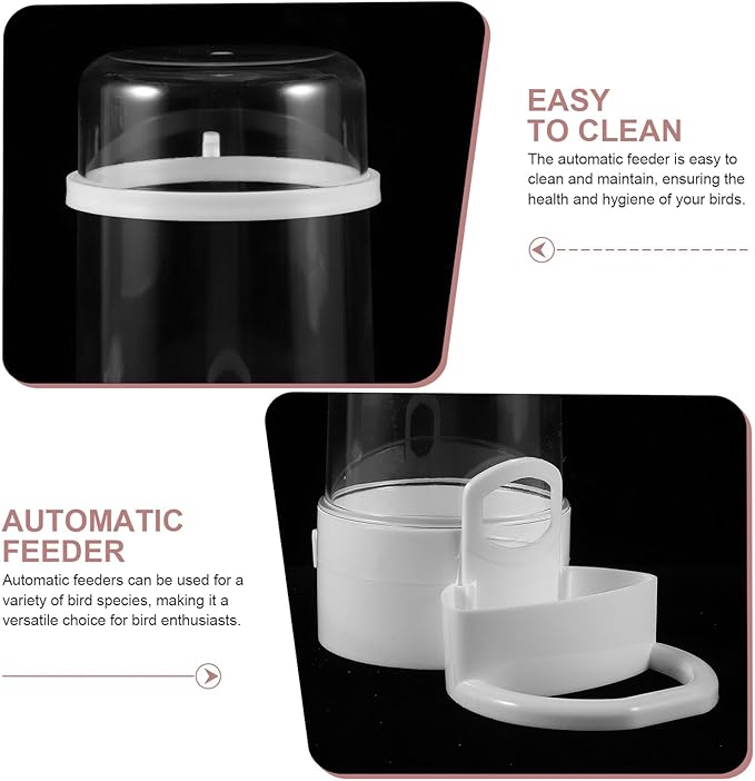 2pcs Automatic Bird Food and Water Dispensers for Cage, Small Parakeet Feeder with Gravity Feed, Pet Bird Feeding Watering Supplies for Indoor and Outdoor Use