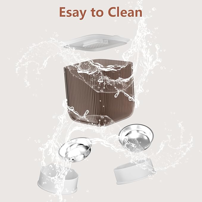 Automatic Cat Feeder with Camera, 5L Auto Dog Feeder with Night Vision Cat Food Dispenser with Stainless Steel Bowl, Pet Feeder for Small Pets Indoor (Vedio)
