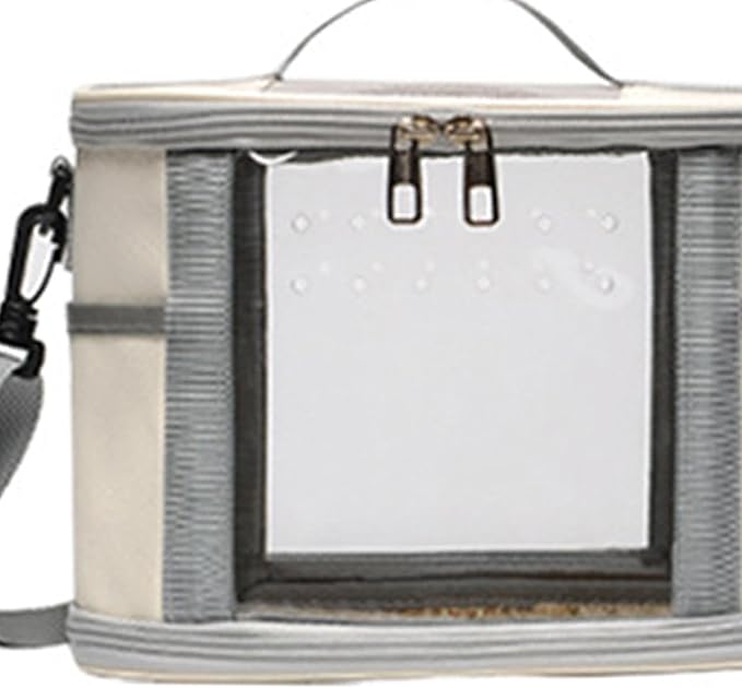 Portable Bird Carrier for Small Pets and Birds, Beige L