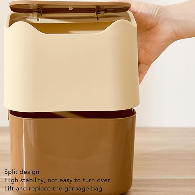 Cat Litter Trash Can, PP Material, Press Lid for Odor Control, Compact Waste Bin for Small Spaces