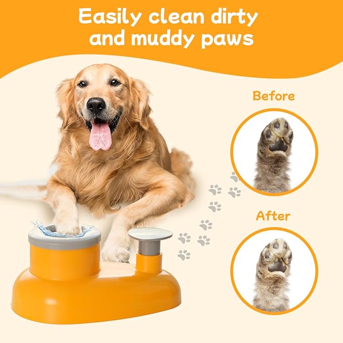 Pet Paw Cleaner Base for Full-Size Dogs with Claw Tray Design, Mechanical Dog Foot Washing Device (Medium-Large)