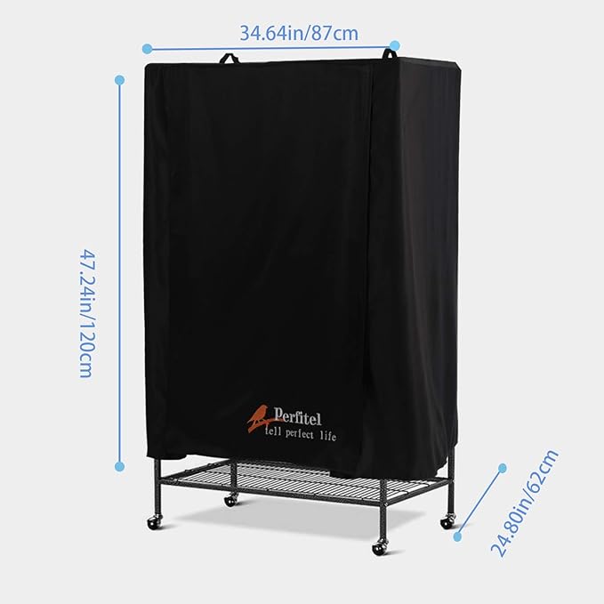 Universal Bird Cage Cover(Black) Good Night Birdcage Cover Black-Out Birdcage Cover Durable Breathable Washable Material