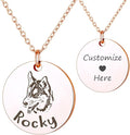 Anavia Customized Pet Portrait & Name Necklace, Personalized Pet Gifts Photo Engraved Necklace, Pet Memorial Jewelry Gift, Cat Dog Necklace for Animal Lover, Dog Mom, Birthday Gift