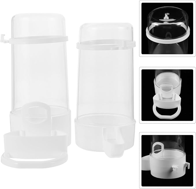 Cabilock 2pcs Automatic Bird Cage Feeders Water Dispensers for Parakeets and Small Birds Watering Supplies with Food Dispenser Cockatiel Cage Accessories