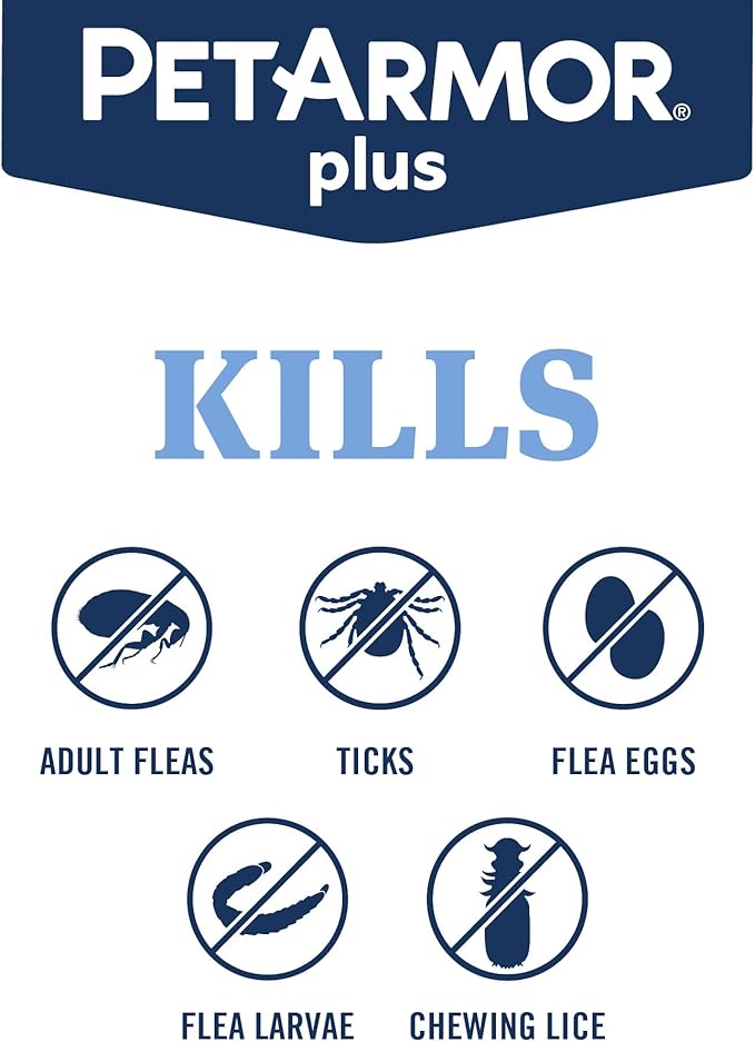 PetArmor Plus Flea and Tick Prevention for Dogs, X-Large Dog Flea and Tick Treatment, 3 Doses, Waterproof Topical, Fast Acting, For X-Large (89-132 lbs)