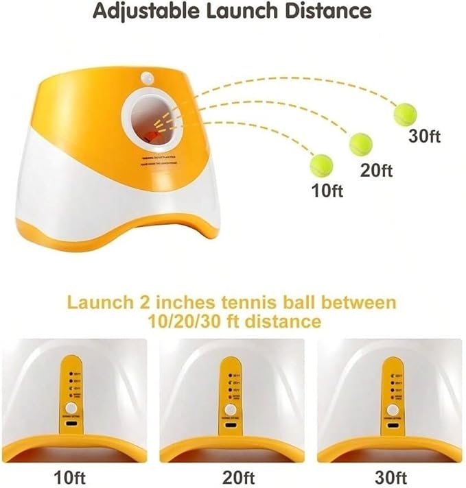 Dog Launcher Automatic Toy Tennis Throwing Pinball Machine Fun Interactive Throw Rechargable Catapult USB Charging(Blue)