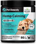 Natural Hemp Calming Chews for Dogs, Maximum Strength Stress Support for Anxiousness with Melatonin & Valerian Root, Non-Sedating Dog Relaxing Chews for Separation, Thunder & Vet Visits – Duck (90 Ct)