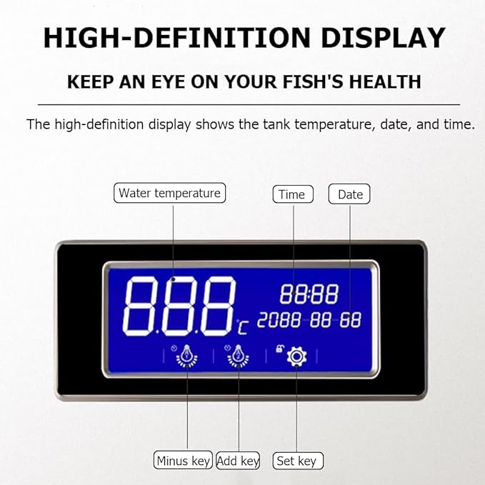 68 Gallon Aquarium Fish Tank,LCD Screen,Large Glass Fishbowl,Bottom Filtration,Heavy Duty Glass Aquarium Kit,Ultra-High-Definition Glass,Screen Display Fish Tan,D