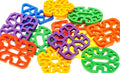 Bonka Bird Toys 3150 Pk12 1.50" Diameter Colorful Plastic Snowflakes Parrot Foot Talon Cage Toy, Conure, Ringnecks, Pionus, and Similar