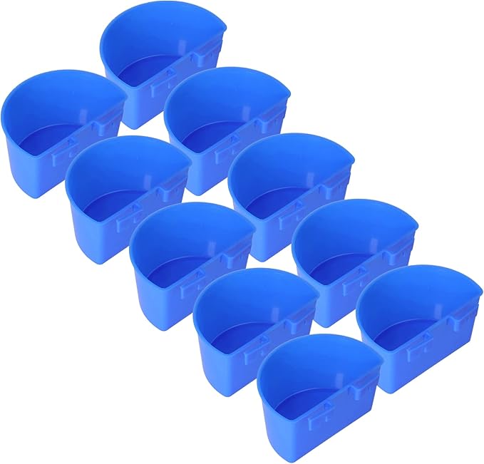 Zerodis Pigeons Feeding Cups, Plastic Bird Dish for Watering and Feeding, Easy to Hang Supplies for Bird Breeders and Pet Owners (Blue)
