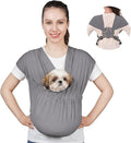 Supet Dog Sling Carrier for Small Pets, Hands Free Cat Sling, Reducing Back Neck Pain Anti-Anxiety Puppy Front, Adjustable Soft Dog Carrying (Grey, Regular)