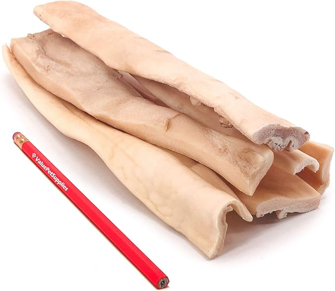 ValueBull Beef Cheek Slices, Long Lasting Dog Chews, Thick 9-10 Inch, 120 Count Bulk Pack - Long Lasting Dog Chews, Rich in Collagen, Single Ingredient, Cleans Teeth