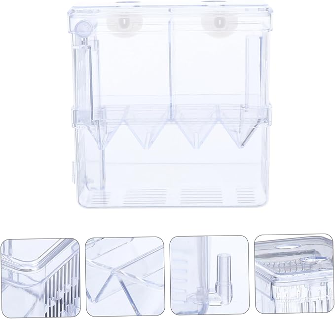 Breeding Tank Transparent Aquarium Box Cup Isolation Hatchery for Fish for Betta Guppy Fish Survival Water Cracks Easy Installation Observation