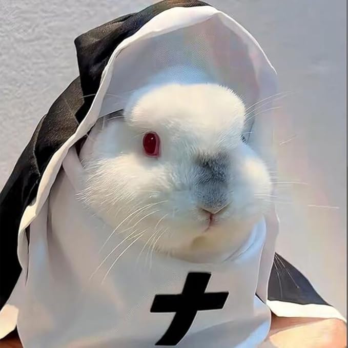Cat Costume Nun Dress, Nun Dog Costume, Funny Halloween Cloak Outfit for Cat Small Medium Dogs, Cosplay Apparel for Photoshoots Parties Social Media, Adorable Pet Clothing (Black, Small)