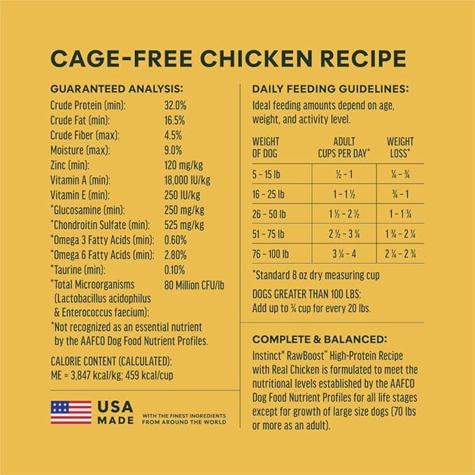 Instinct RawBoost, Natural Dry Dog Food with Freeze-Dried Pieces, High Protein, Grain-Free Recipe - Real Chicken, 3.5 lb. Bag
