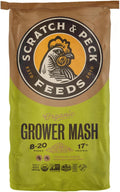 Scratch and Peck Feeds Whole Grain Grower Mash Chicken and Duck Feed - 25 lbs Bag - Corn-Free and Soy-Free - 17% Protein, Certified Organic and Non-GMO Project Verified Chicken Food