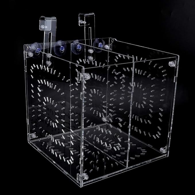 Fish Tank Breeding Box Aquarium Isolation Box High Transparency Adjustable Height Sturdy Acrylic Material for Fish Shrimp Isolation Transparent 15x15x15cm 30x15x15cm 20x20 (20MC *20CM*20CM)