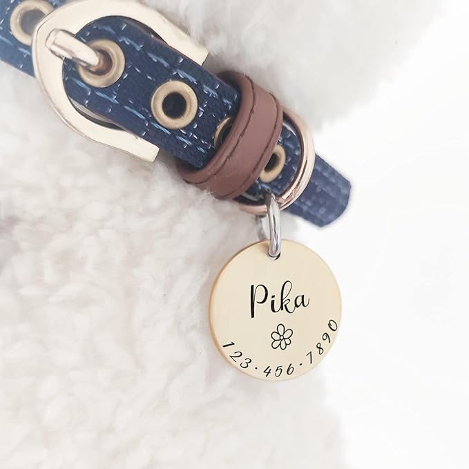 Cats Dogs ID Tags Personalized Lovely Symbols Pets Collar Name Accessories Simple Custom Engraved Products for Medium Four Legged Child Necklace Chain Anti-Lost Copper Brass Charm