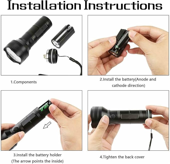 Pocketman UV Flashlight Black Light, 51 LED 395 nm Blacklight, Pet Urine Detector for Dog/Cat Urine, Dry Stains