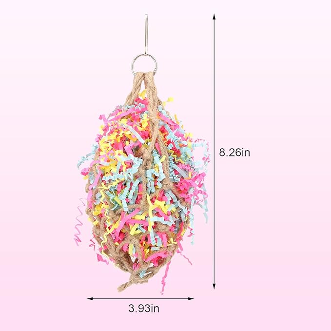 Hypeety Bird Chew Toy Bird Toy Foraging Shredding Climbing Hanging Toy for Parrot Parakeet Cockatiel Conure Cockatoo African Grey Cage Supply Accessories