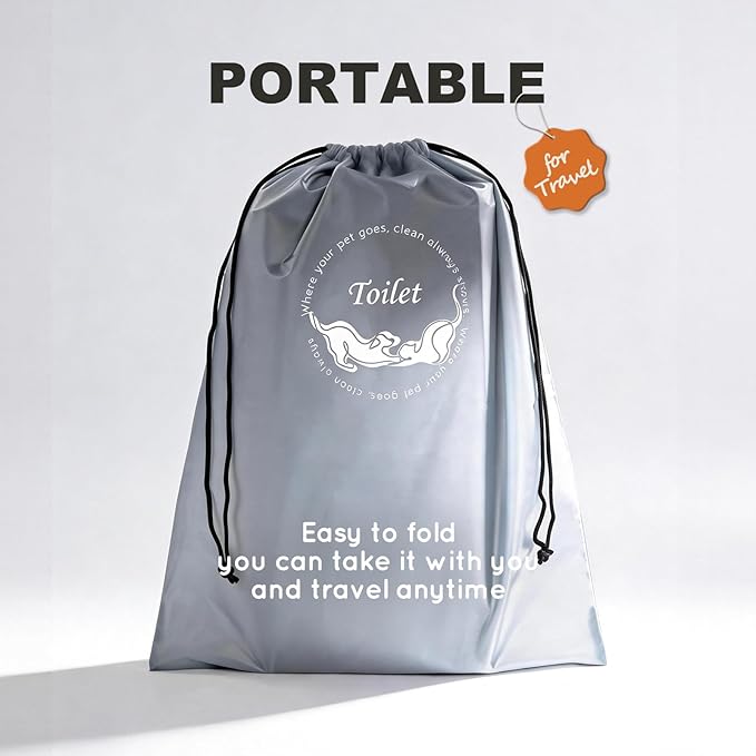 Dog Litter Box, Pee Pad Holder Foldable, Indoor Dog Potty Tray for Puppy & Large Dogs, High Walls, Seamless, No Assembly, Waterproof, Easy to Clean, No Spill,Portable for Travel