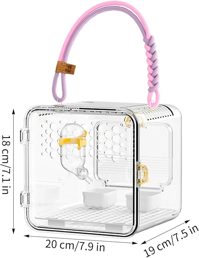 Bird Carrier - Bird Carrier, Parrot Cage with Water Bottle and Food Bowl | Small Parakeet Carrierrr for Parakeets Conures Canaries Budgies Cockatiels Lovebirds Hamsters Outdoor Park