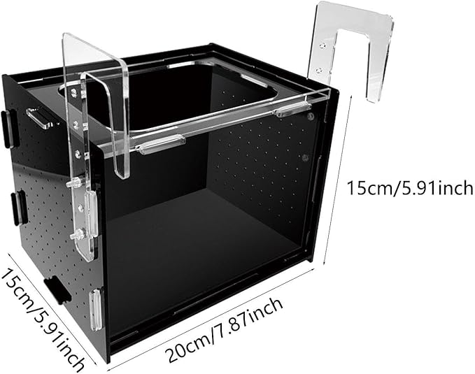 Fish Breeder Box Isolation Box Transparent Separator Easy Installation Hatchery Incubator for Baby Fish Betta Guppy, 20x15x15cm