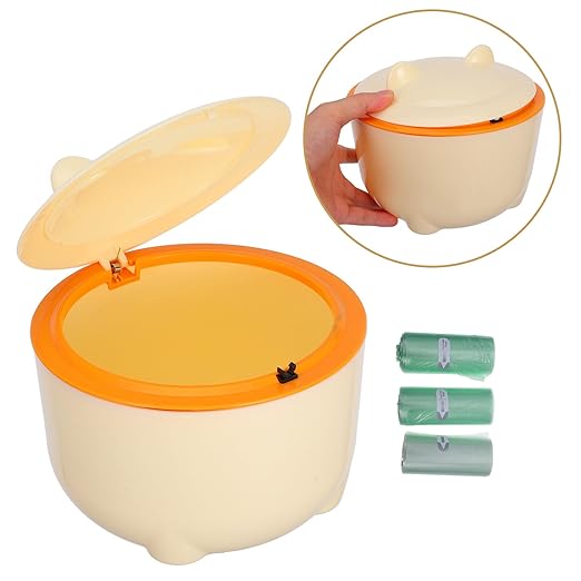 Beaupretty Cat Litter Trash Can with Lid and Seal, Large Capacity Plastic Pet Waste Container, Includes 90 Garbage Bags, for Cat and Dog Litter Disposal in Bathroom Or Home