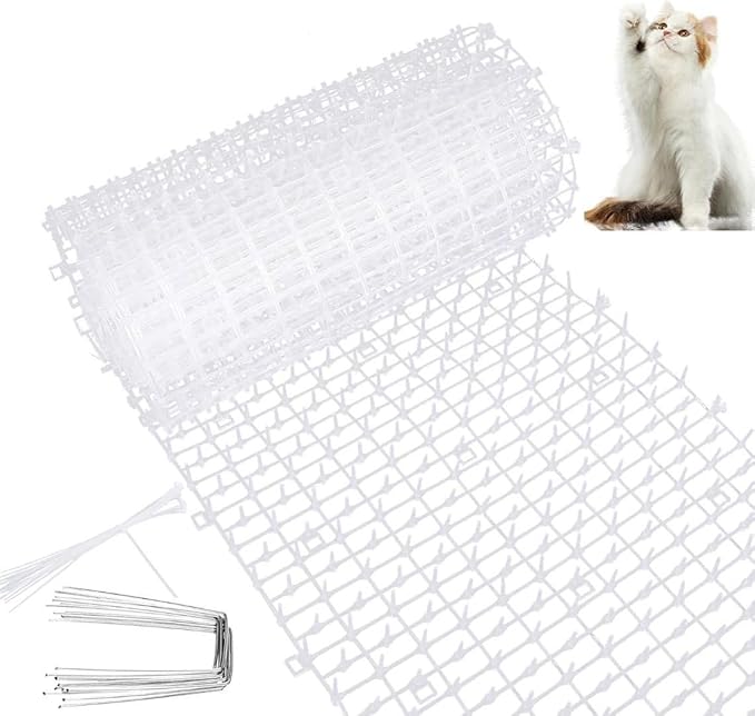 SHUESS Cat Scat Mat with Spikes 79"x12" Cat Deterrent Mat with Indoor & Outdoor, Anti Cats Spikes to Keep Dog Off Couch Furniture, with 6 Staples (6.5 ft)