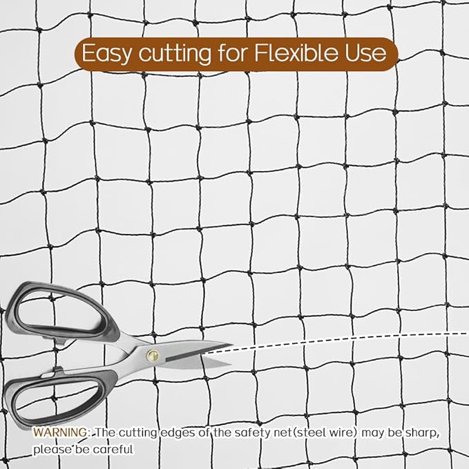 Cat Balcony Net, Steel Wire Reinforced, Anti-Fall Fence, Safety Net, Extra Strong (10 X 20 Ft)