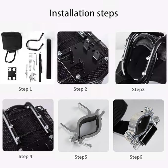 Bike Dog Carrier Front Mount – Bicycle Pet Seat with Safety Tether, Quick-Release Clamp & Padded Liner for Small Dogs, Handlebar/Top-Tube Dog Bike Basket