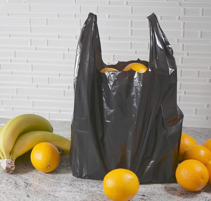 T-shirt Biodegradable Black Plastic Bag (600 ct.) Small Can Liners Thank You Grocery Shooping Size Doggy Poop Bags Compatible with Arm & Hammer Swivel Bin & Rake pooper scooper Multipurpose Bags