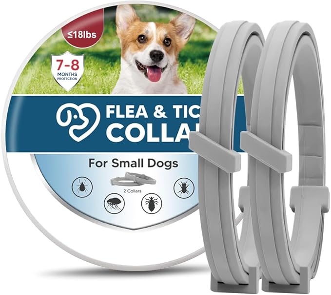 Flea Collar for Dogs Small, Dog Tick Collar,Tick Collars for Dogs, Lasts As Long As 8 Months Per Collars, Easy to Apply-2P