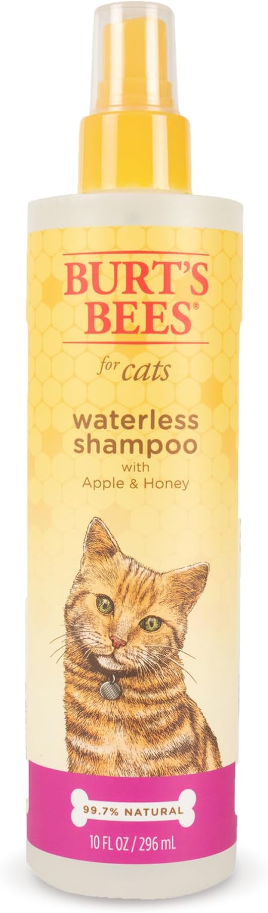 BURT'S BEES FOR PETS Waterless Cat Shampoo Spray, No-Rinse Cat Dry Shampoo with Shea Butter & Honey for Gentle Cleaning Between Baths, pH Balanced, No Harsh Detergents, 10 Fl Oz - 2 Pack