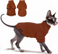 Fleece Sphynx Cat Clothes Soft Hairless Cat Clothes Pullover Cat Sweater for Chihuahua All Season Light and Warm Kitten Cloth for Cats Only Puppy Clothes Small Dog Sweater (Orange, M)