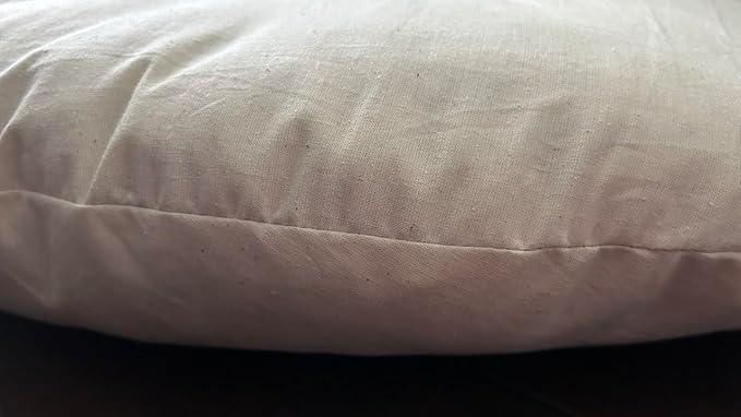 Round Dog Bed Insert Natural – Muslin Cotton Cover with Raw Cotton Filling, Breathable, Plastic-Free, Replacement Cushion (Medium 28" x 3")