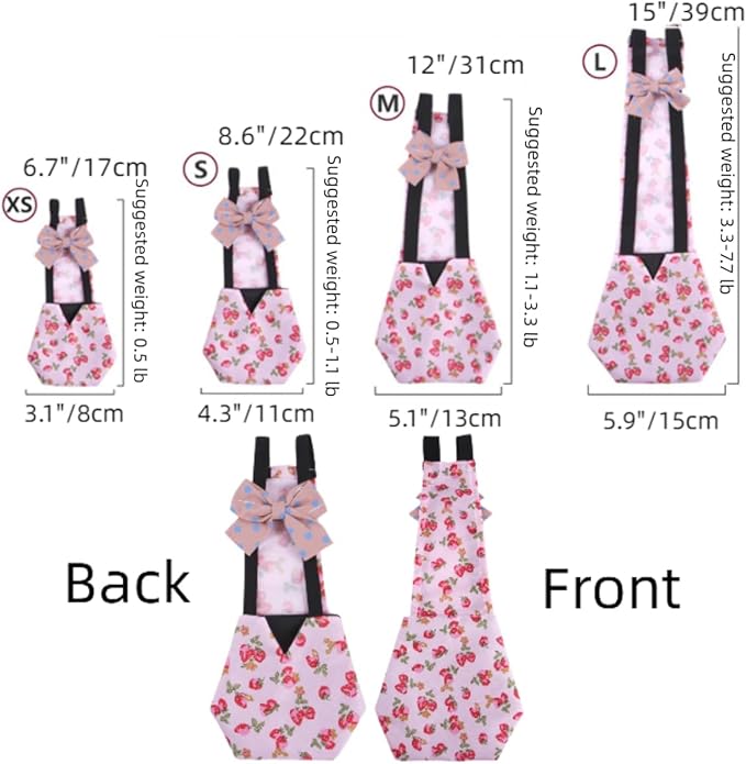 MANON ROSA Chicken Diapers Bantam Hens - Reusable 3-Piece Set with Bow Ties Poultry Nappies Washable Waterproof for Geese Pet Ducks Silkie (Graphic L)