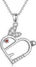 KZX Cat/Dog/Phoenix/Eagle/Whale/Shark/Puffin/Starfish/Chicken/Butterfly/Owl/Bee/Frog/Seahorse Necklace Sterling Silver Animal Pendant Jewelry Gift for Women