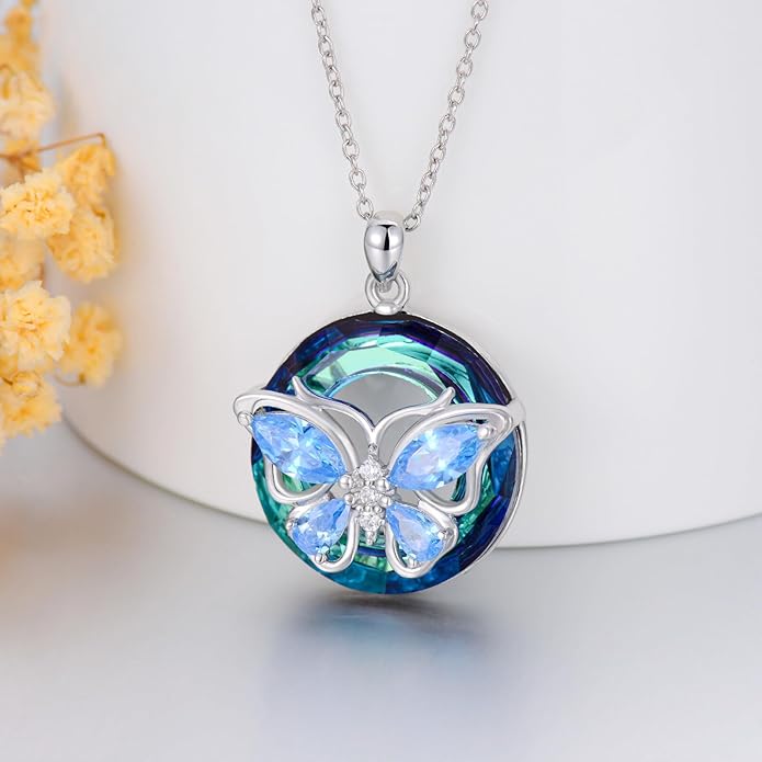 KZX Cat/Dog/Phoenix/Eagle/Whale/Shark/Puffin/Starfish/Chicken/Butterfly/Owl/Bee/Frog/Seahorse Necklace Sterling Silver Animal Pendant Jewelry Gift for Women