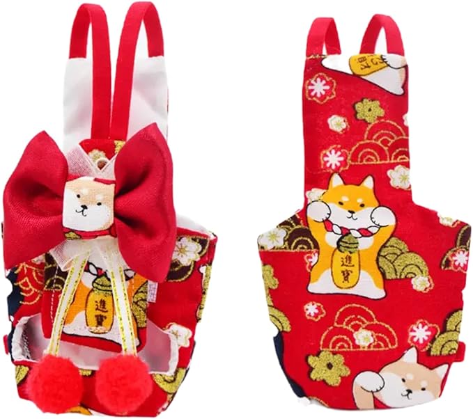 Bird Flight Suits Diapers, Parrot Flight Suits Diapers for Monk Parakeets, Cockatiels Flight Suits, Parrot Clothes, Bird Training Nappy Suit Liners Clothes (L, Red-D)