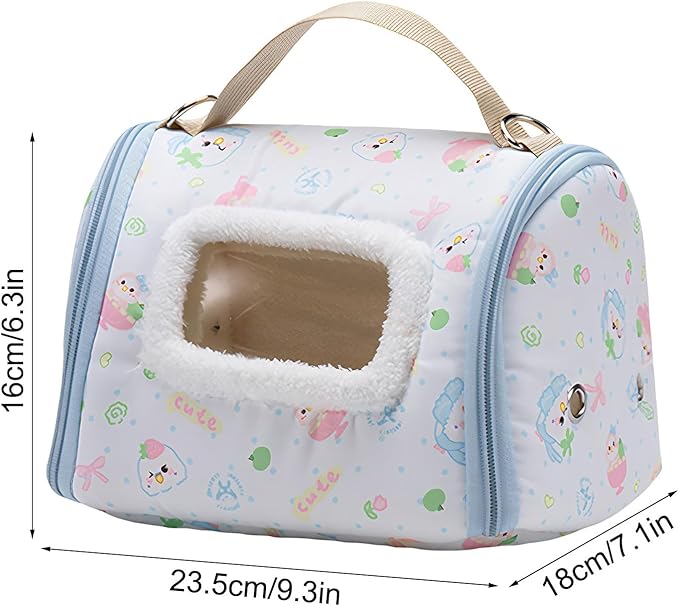 Ventilated Bird Carriers - Portable Parrot Transport Box Window, 12 Inch Travel Cage with Handle, Acrylic Aviary Case with View, Pet Carrier Style, Outdoor Backpack for Parakeet, Conure, Cockatiel